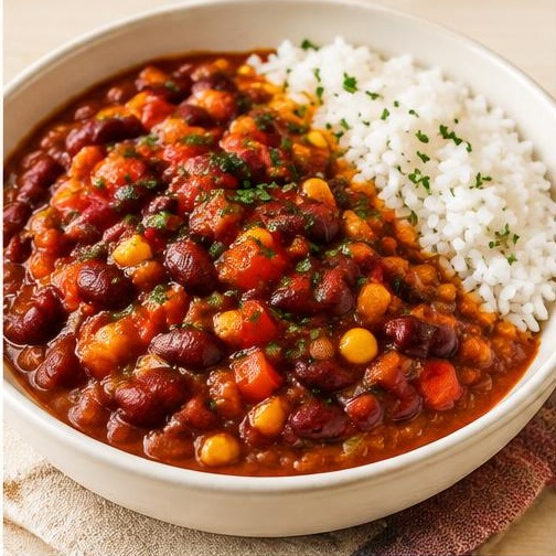 Chili végé aux haricots — illustration générée
