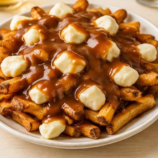 Poutine maison au four — illustration générée