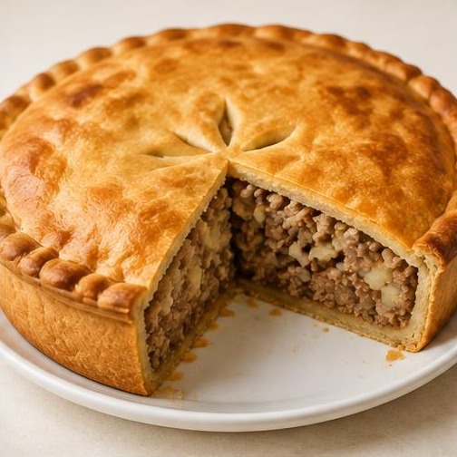 Tourtière du temps des Fêtes — illustration générée